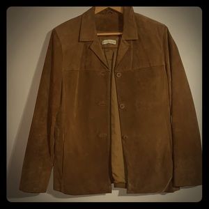 Lord & Taylor Tan Leather Suede Jacket